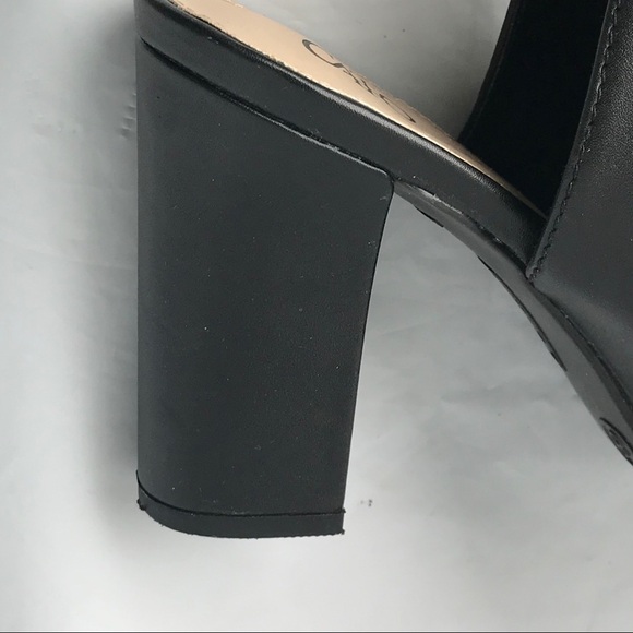 Ladies Black Open Toe Block High Heel Size 8 EUC - Picture 6 of 8